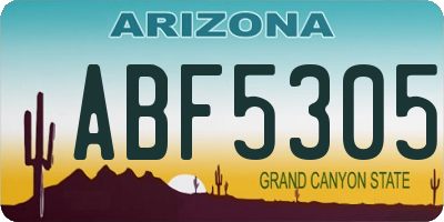 AZ license plate ABF5305