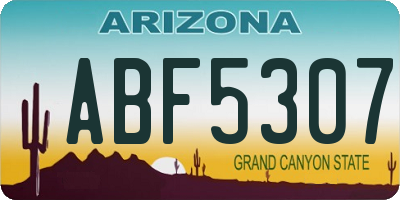 AZ license plate ABF5307