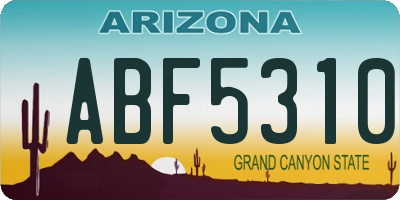 AZ license plate ABF5310