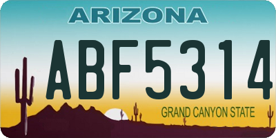 AZ license plate ABF5314