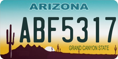 AZ license plate ABF5317