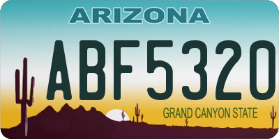 AZ license plate ABF5320