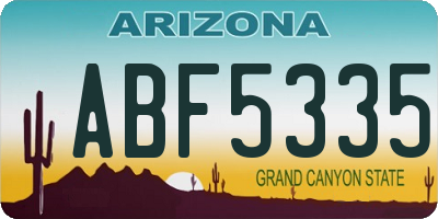 AZ license plate ABF5335
