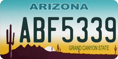 AZ license plate ABF5339