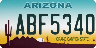 AZ license plate ABF5340