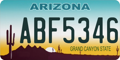 AZ license plate ABF5346