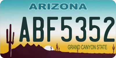 AZ license plate ABF5352