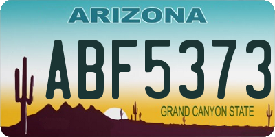 AZ license plate ABF5373