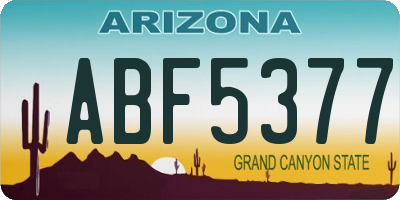AZ license plate ABF5377