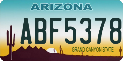 AZ license plate ABF5378