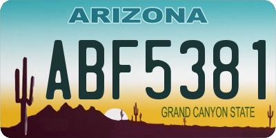 AZ license plate ABF5381