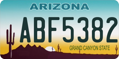 AZ license plate ABF5382