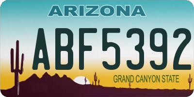 AZ license plate ABF5392
