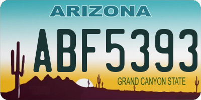 AZ license plate ABF5393
