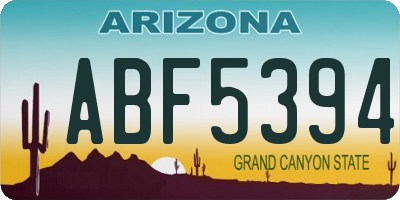 AZ license plate ABF5394