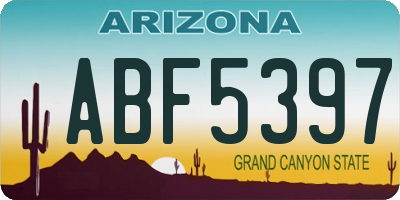 AZ license plate ABF5397