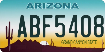 AZ license plate ABF5408