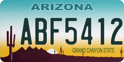 AZ license plate ABF5412