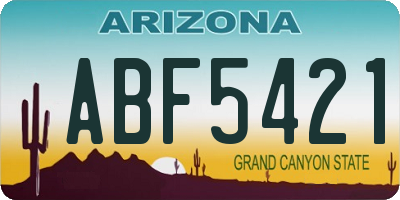 AZ license plate ABF5421