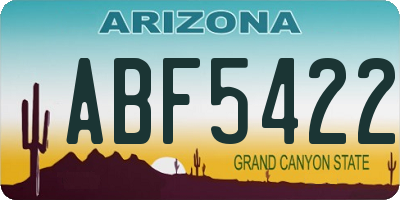 AZ license plate ABF5422
