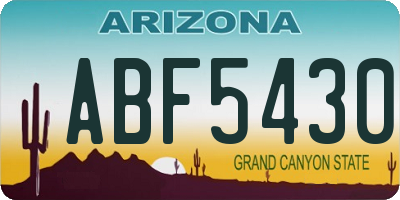 AZ license plate ABF5430