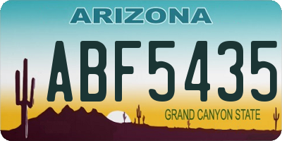 AZ license plate ABF5435