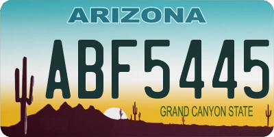 AZ license plate ABF5445