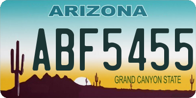 AZ license plate ABF5455
