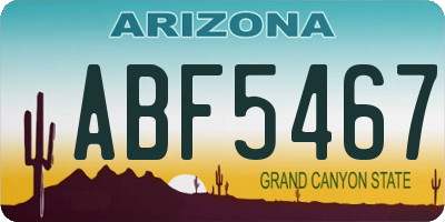 AZ license plate ABF5467