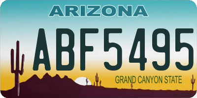 AZ license plate ABF5495