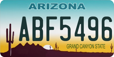AZ license plate ABF5496