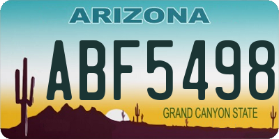 AZ license plate ABF5498