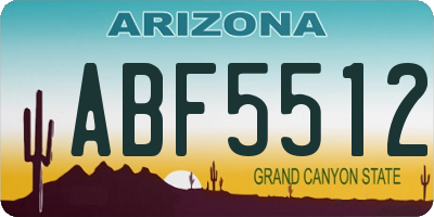 AZ license plate ABF5512