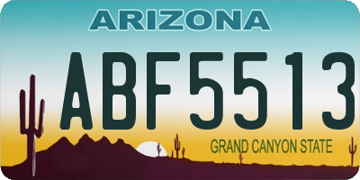 AZ license plate ABF5513