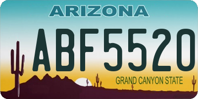 AZ license plate ABF5520