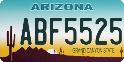 AZ license plate ABF5525
