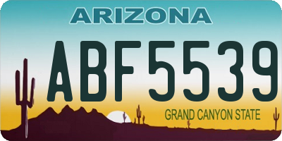 AZ license plate ABF5539
