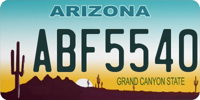AZ license plate ABF5540