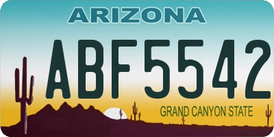 AZ license plate ABF5542