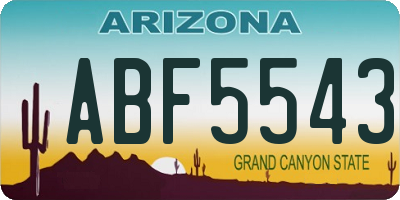 AZ license plate ABF5543