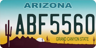 AZ license plate ABF5560
