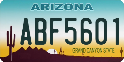 AZ license plate ABF5601