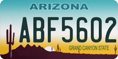 AZ license plate ABF5602