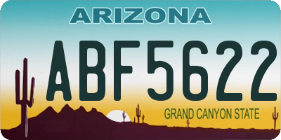 AZ license plate ABF5622