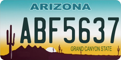 AZ license plate ABF5637
