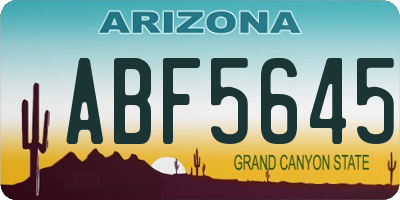 AZ license plate ABF5645