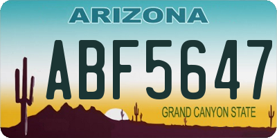 AZ license plate ABF5647