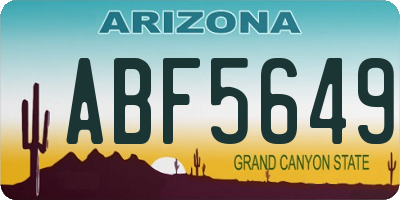 AZ license plate ABF5649