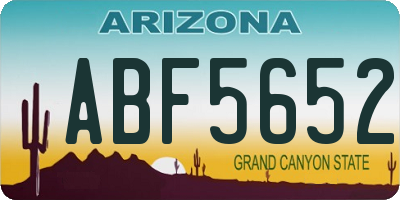 AZ license plate ABF5652
