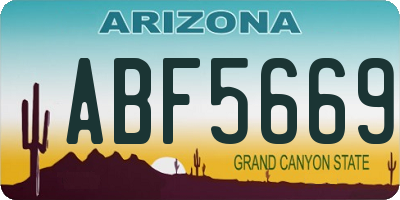 AZ license plate ABF5669